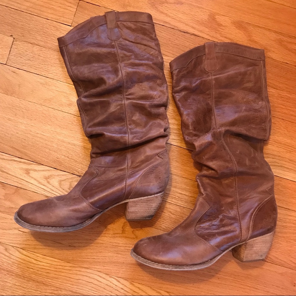 Slouchy Tall Leather Boots